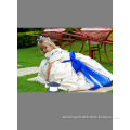 white embroidery flowers long puffy dress for girls